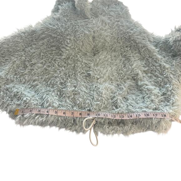 FREE PEOPLE FP ONE ZURI Parka Fuzzy Faux Fur Jacket Hoodie Coat Mint M - Picture 13 of 13